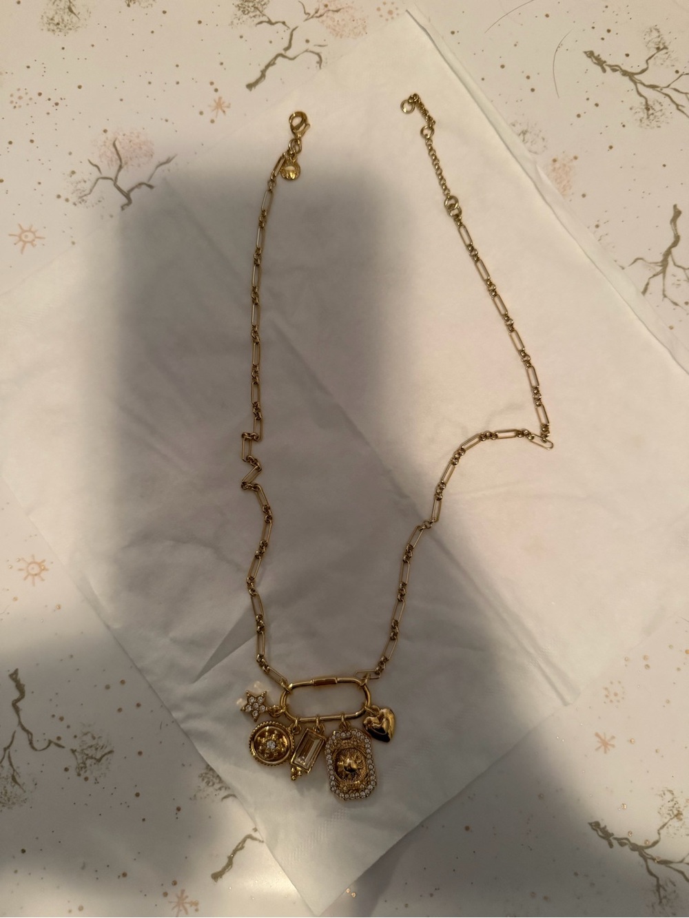 J. Crew Gold Multi-Charm Link Necklace